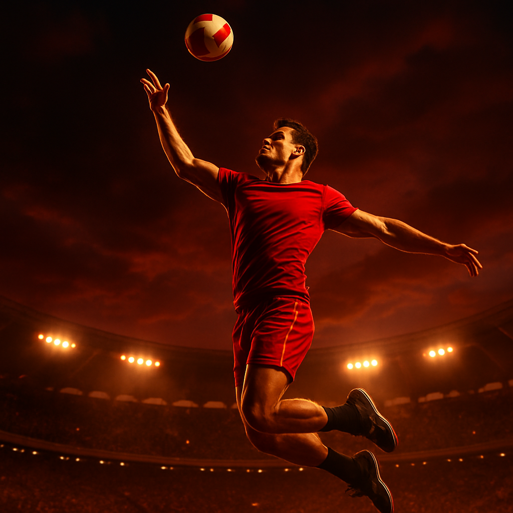 Jugador de vóleibol en acción